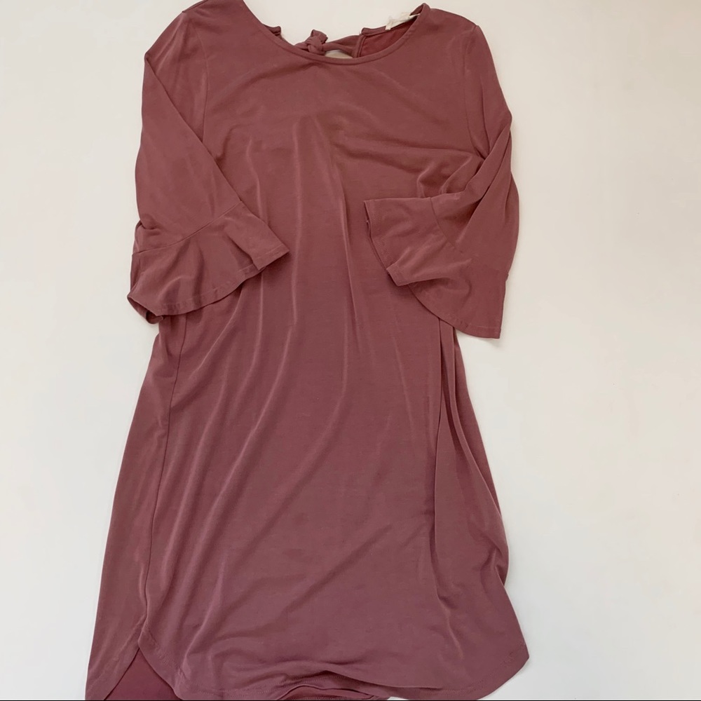 Pink Pleione Dress with bell sleeves